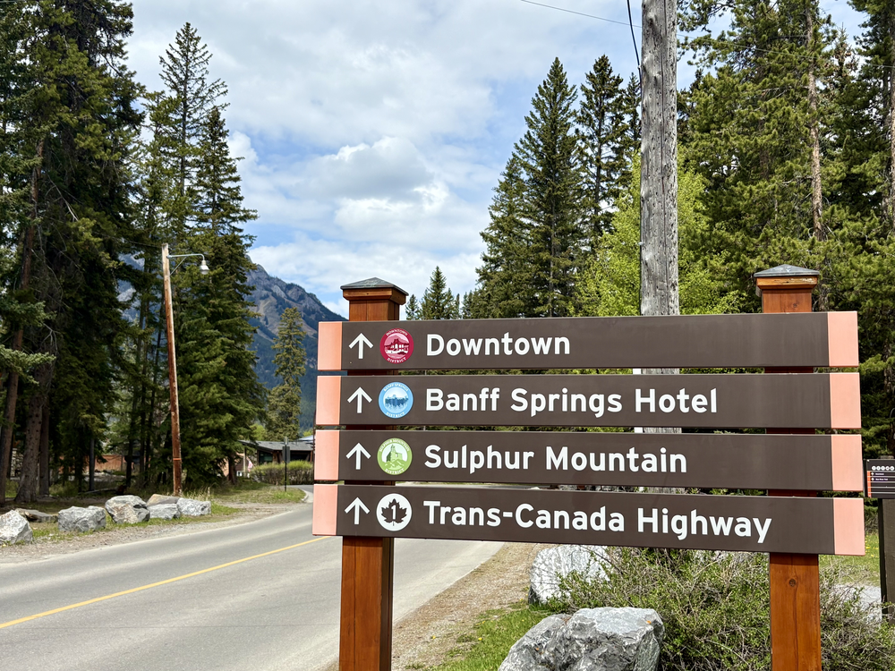 Walking to town from the Banff Centre