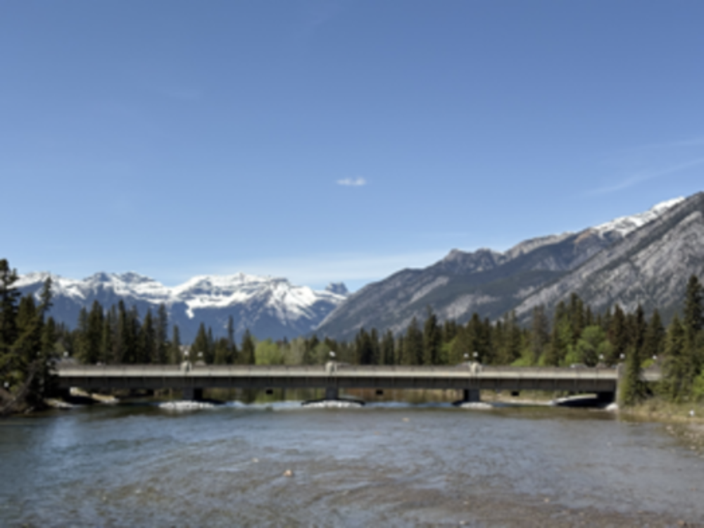 From the Bridge cross the Bow River